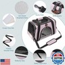 ROSEBB Cat Carrier Dog Carrier Pet Carriers for Medium Small Cats Dogs Puppies up to 15 Lbs,TSA Airline Approved Small Dog Cat Carriers Soft Sided,Collapsible Travel Puppy Carrier (Pink, Large)