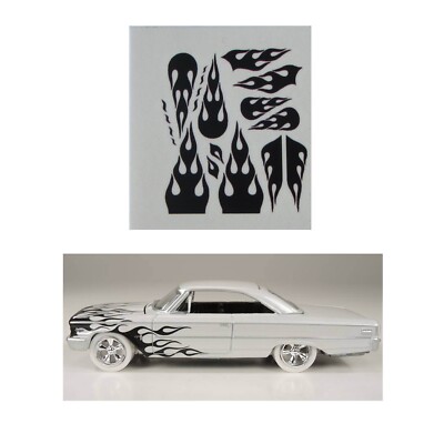 Black Flame decals for 1/64 scale bodies AFX Tyco Lifelike Autoworld