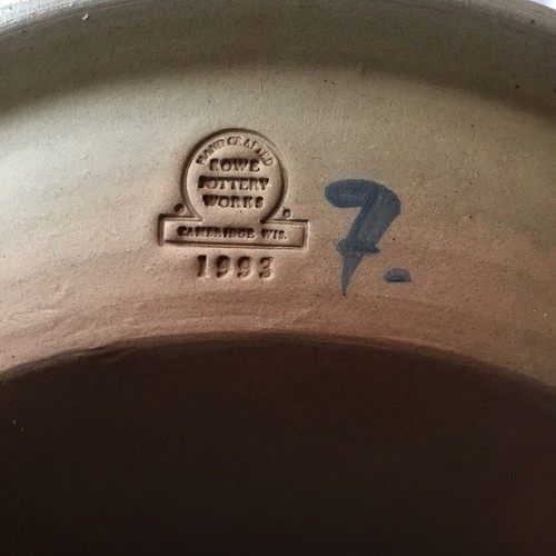 1993 Rowe Pottery Lattice Heart Pie Plate