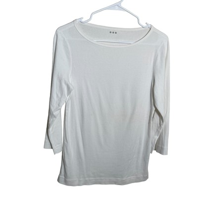 Three Dots T-Shirt Women's XL White 3 Dots Solid Basic Athletic Tee