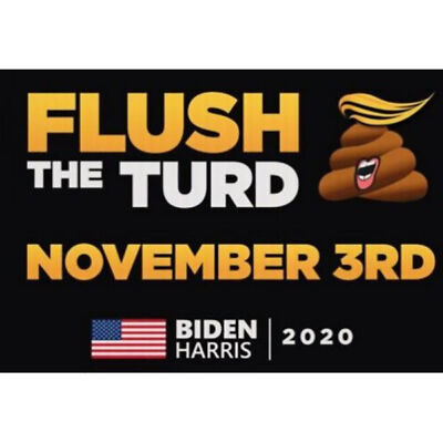 BIDEN HARRIS Flag FLUSH THE TURD NOV 3 President 2020 3x5 Banner Trump Funny