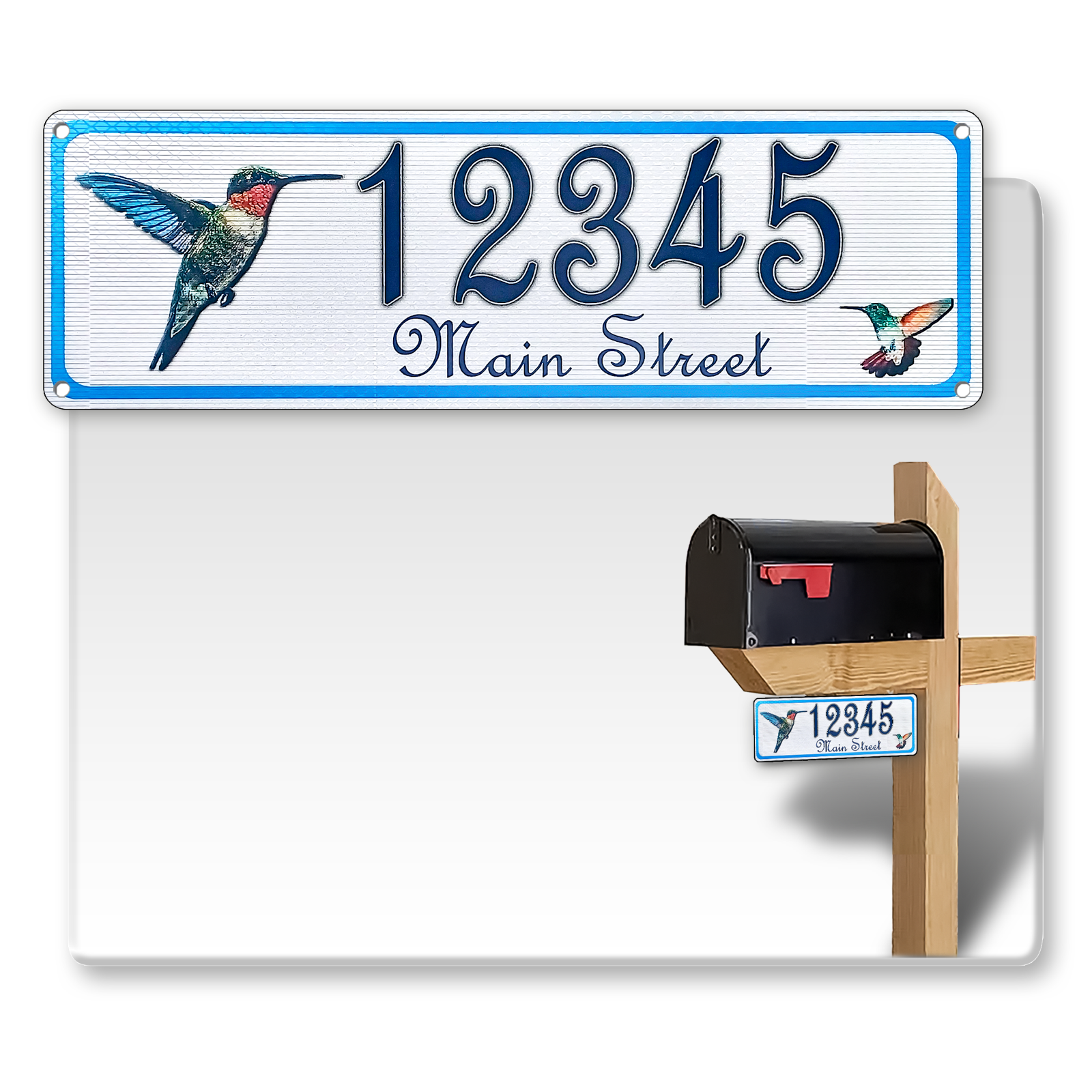 Curb-N-Sign® 911 Address Sign double sided ultra reflective