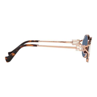Pre-owned Miu Miu Mu52ys Zvf1v1 Rose Gold Havana Blue Lens Women Sunglasses Authentic