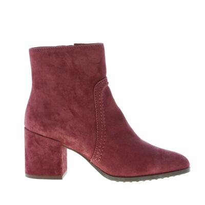 Pre-owned Tod's Women Shoes Bordeaux Suede Ankle Boot With Zip Rubber Sole Heel 7 Cm