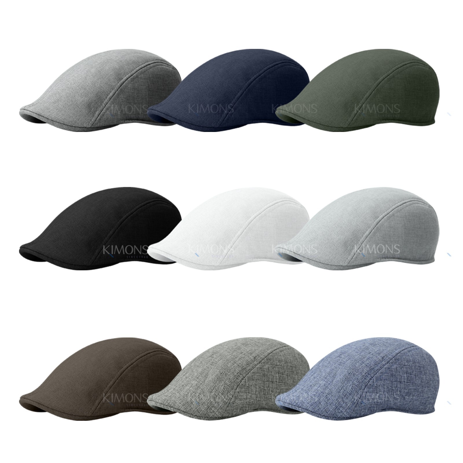 Summer Linen Plain Newsboy Gatsby Cap Ivy Hat Golf Driver Mens Flat Cabbie I