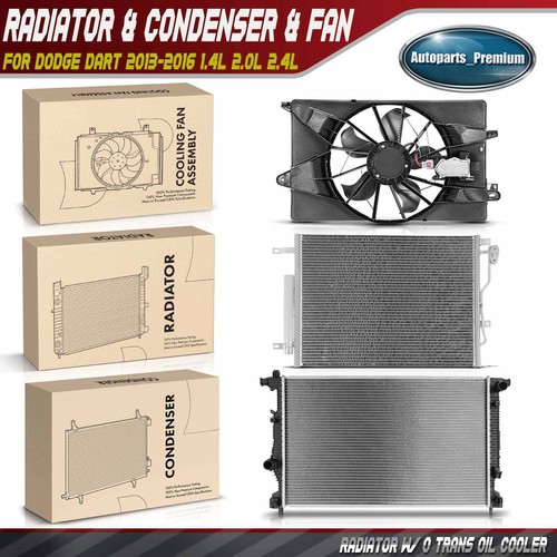 LEDKINGDOMUS Aluminum Radiator For 2013-2016 Dodge Dart 1.4L 2.0L 2.4L – Direct Fit Replacement 12 thumbnail image
