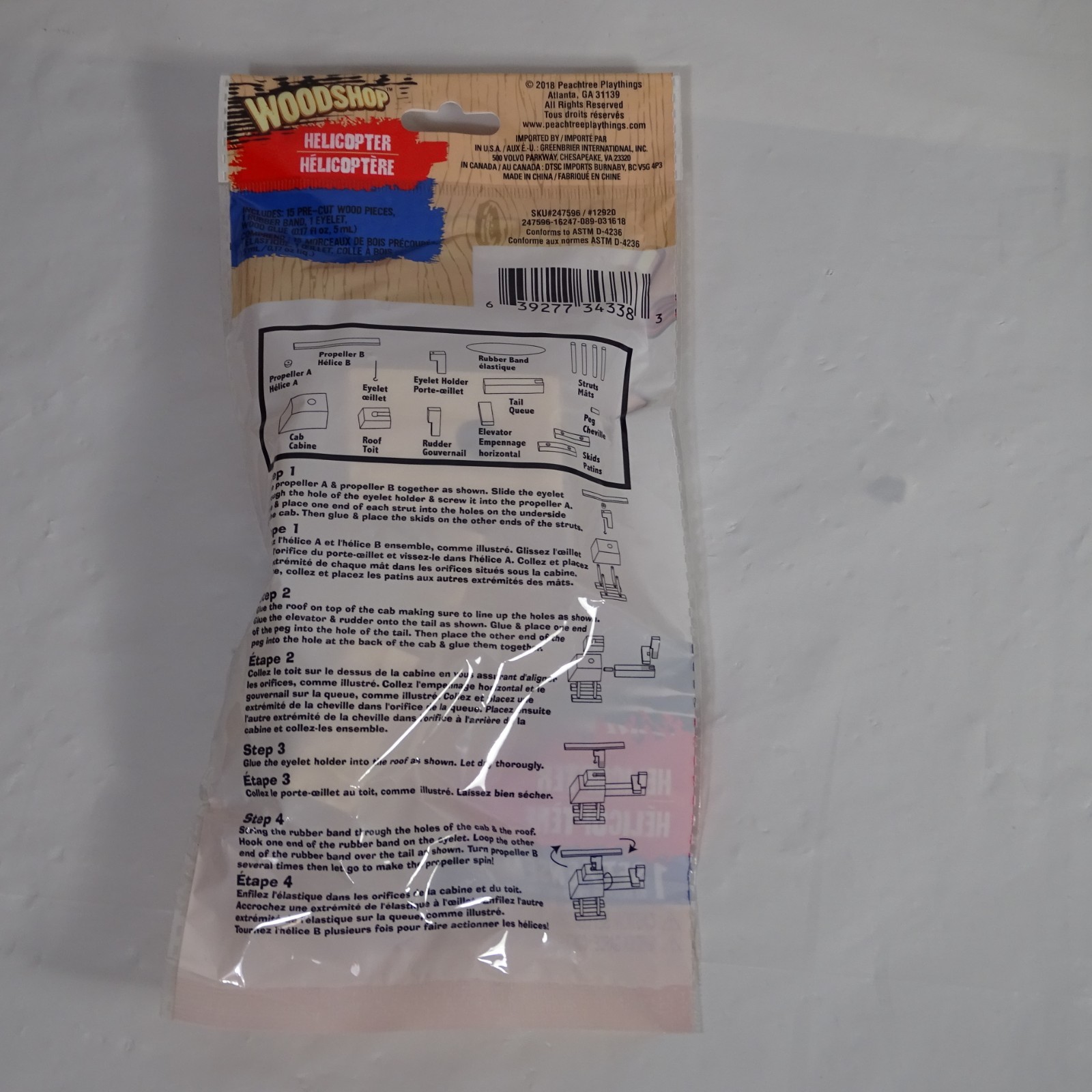 Lot of 4 Woodshop DIY Model Build Play Kit Sailboat Race Car Plane Helicopter