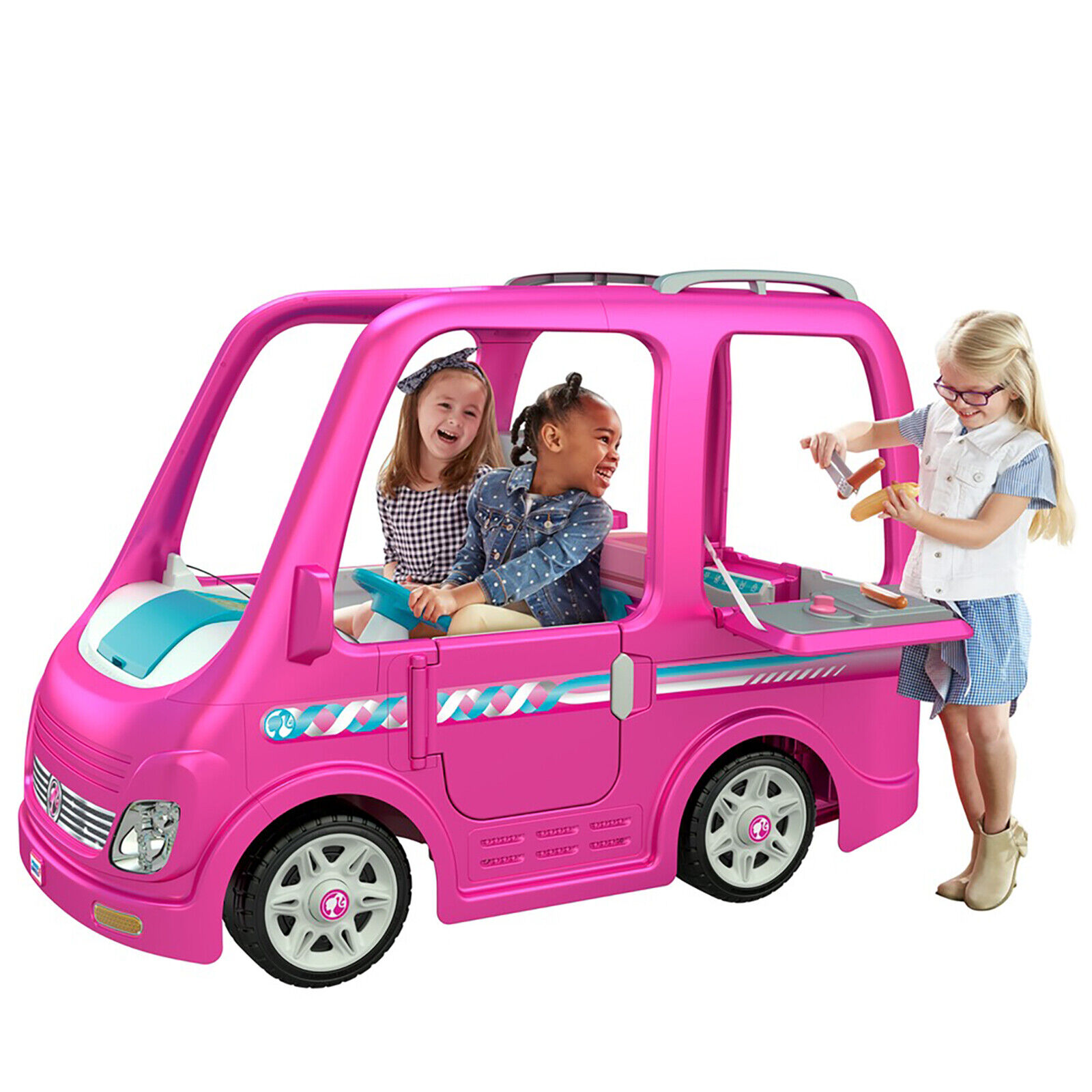 Barbie Dream Camper RV Power Wheels Battery Electric Ride On Girls Car Pink 12V | eBay