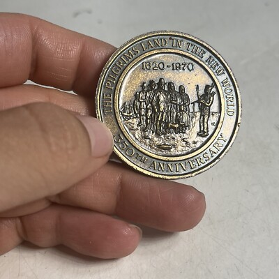 The Pilgrims Land In The New World Medal - 350th Anniversary 1620 1970