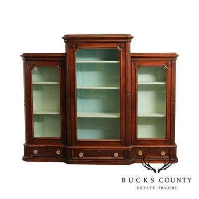 Detailed Antique Clock And Cabinet Quite UniQue Three Hand Carved Shelves as well as Closed Cubby