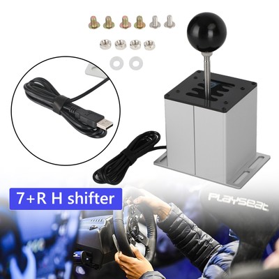 7+R USB Simulator H Gear shifter for Logitech T300RS/GT Steering Wheel White YU