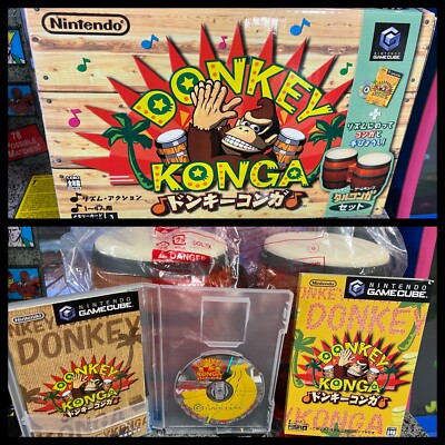 2003 Nintendo Gamecube Donkey Konga Bongo Bundle Japanese JP CIB Complete