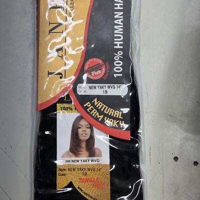 Janet New Yaky 14  1B Straight Human Hair Perm