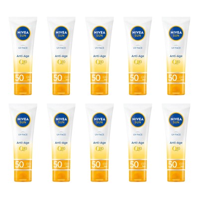 Nivea Q10 Anti-Age & Anti-Pigments Sunscreen Face Cream SPF50 - 50ml x 10