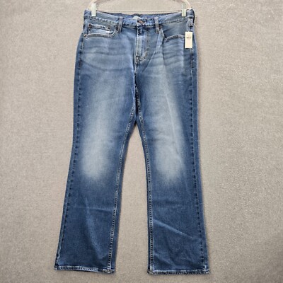 Old Navy Men Jeans 34x30 Blue Denim Boot Cut Tough Flex Mid Rise (34x28) NWT