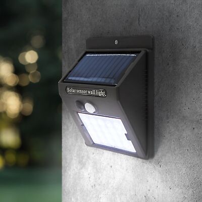 Aplique solar para exterior con sensor de movimiento 20 leds 3 modos luz jardín