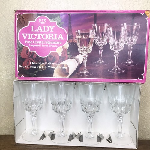 Vtg. Lady Victoria Fine Crystal Stemware Chantelle Pattern 4