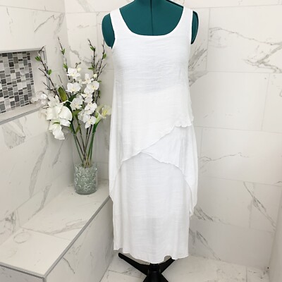 Exist Dress White Sleeveless Gauzy M NWT