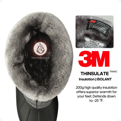 NORTIV 8 Men's Winter Snow Boots Waterproof Warm Thermolite Outdoor Hiking Boots