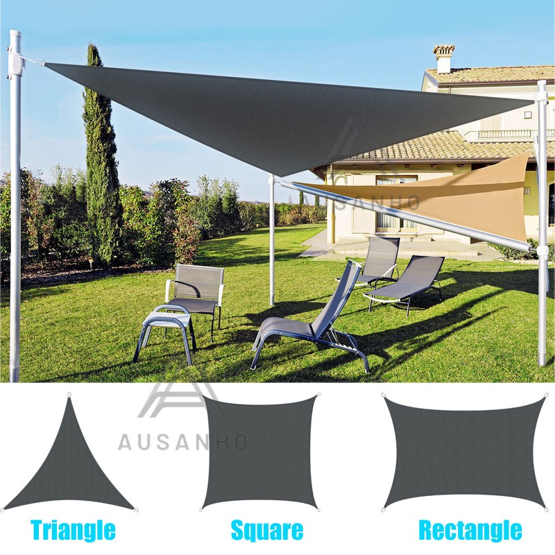 Sonnensegel Wasserdicht Sonnenschutz Windschutz 98% Uv-Schutz Dreieck Rechteck