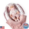eDollable 12 Inches Baby Doll Toys Set with Accessories, Includes Doll Carrier Bassinet Bed, Pacifier and Blanket, First Baby Doll for Toddler Girls Age 3+