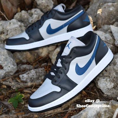 Nike Air Jordan 1 Low Shoes Anthracite Industrial Blue DC0774-040 Multi Size NEW