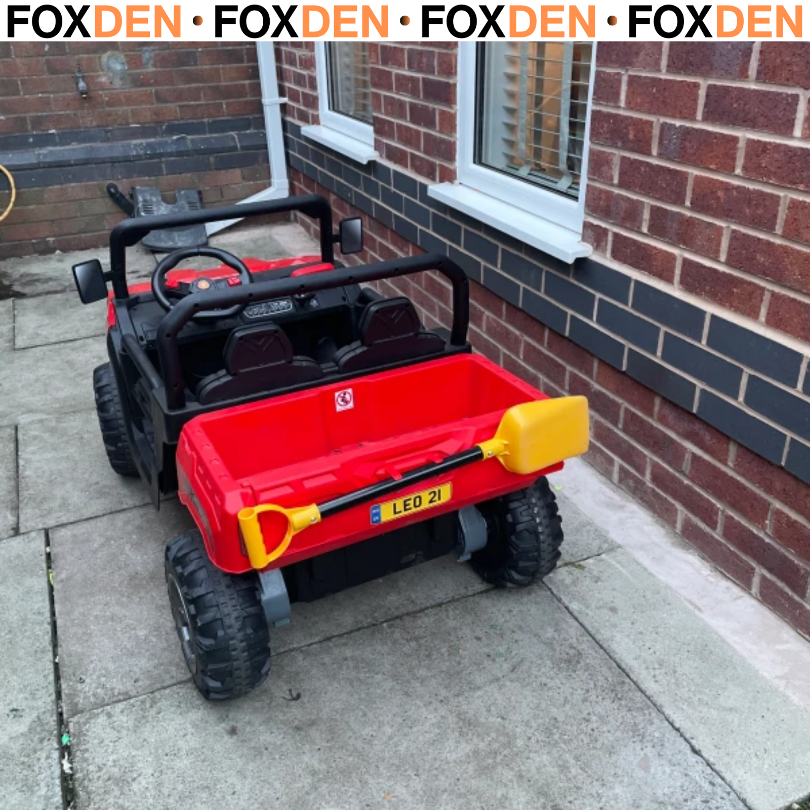 12V 2 Seater Kids Electric Ride-On Car with Electric Bucket, Remote Control Red