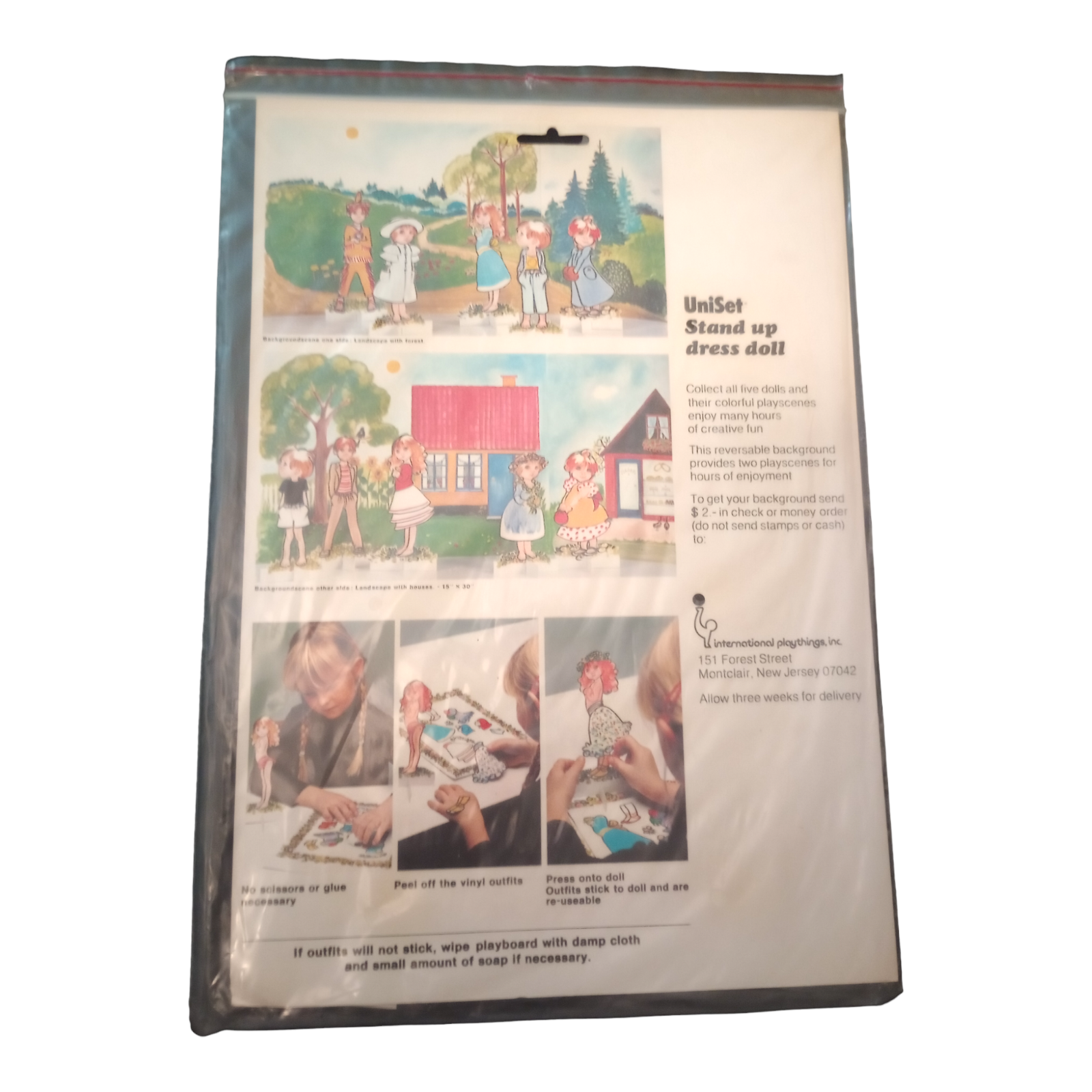 Vintage Uniset Stand Up Dress Paper Boy Doll 4 Vinyl Costumes Made In Denmark