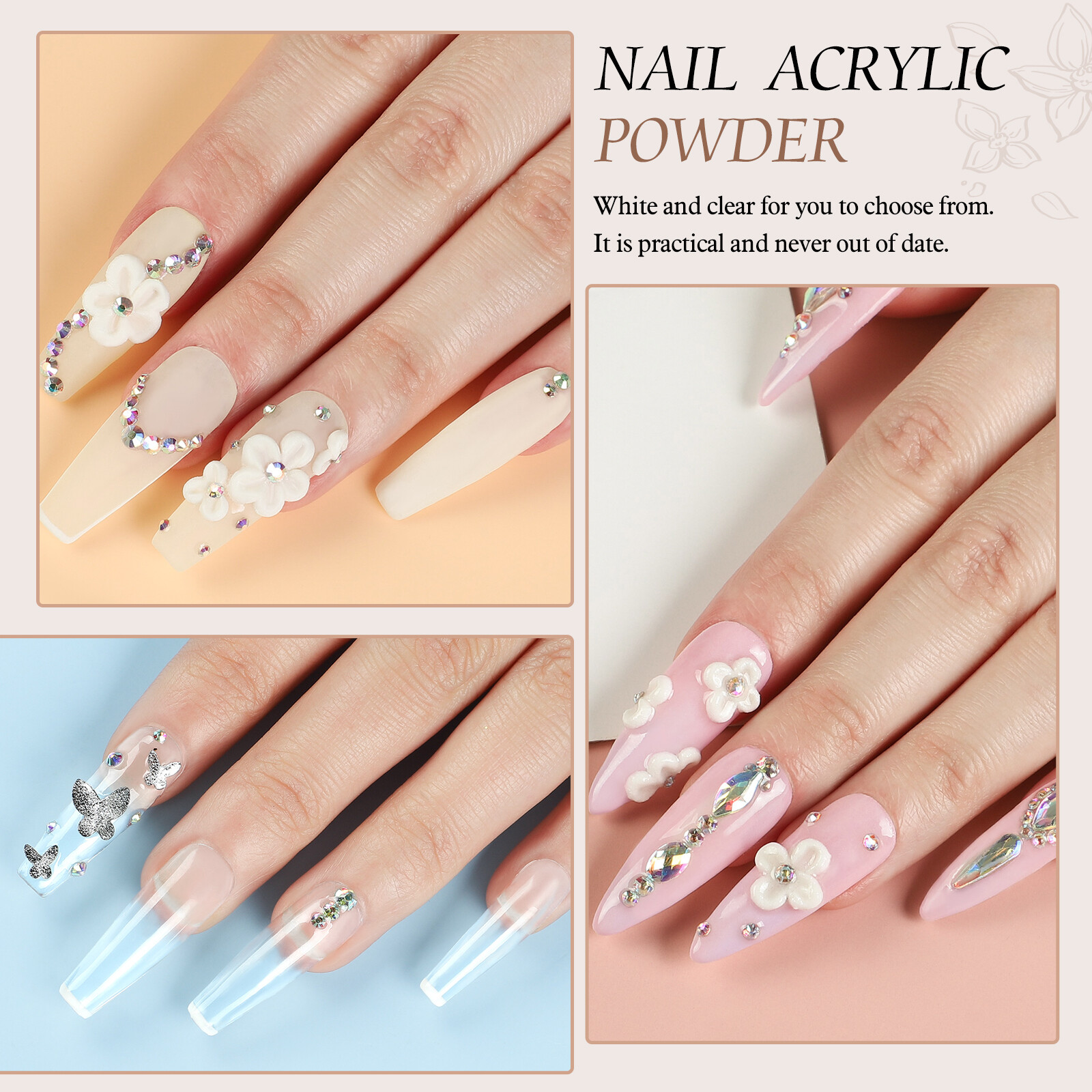 Gel Nail Polish Kit Starter Set With 6W Lamp Acrylic Powder Liquid Set Nail Art