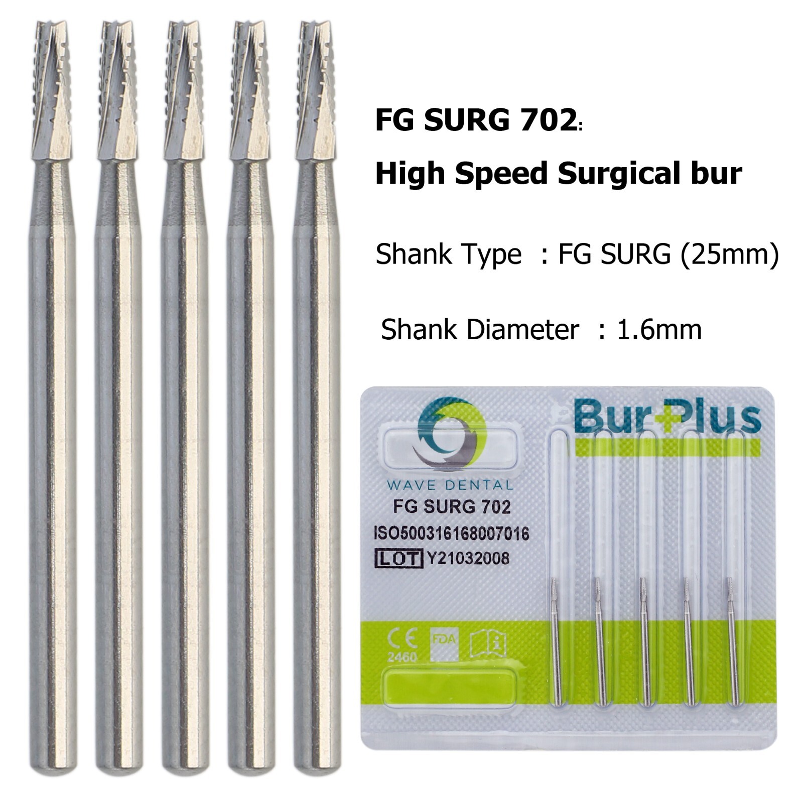 Wave Dental Carbide Surgical Length Long Bur 557 702 701 703 25mm For High Speed