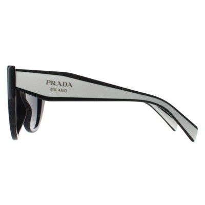 Pre-owned Prada Sunglasses Pr14ws 09q5s0 Black And Talc Dark Gray