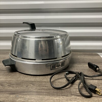 Vintage MIRRO M-0475 Aluminum Portable Electric Broiler Cooker Never Used!