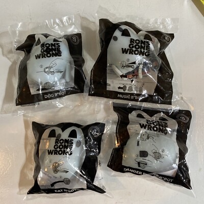 RON'S GONE WRONG lot 4  dog cat bunny Music B*BOT  #2 3 4 6 happy meal TOY