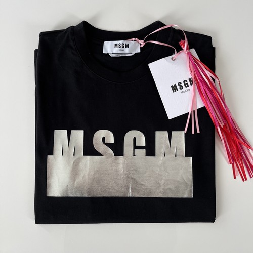 MSGM Black Logo Print Short Sleeve T-Shirt S Japan Import | eBay