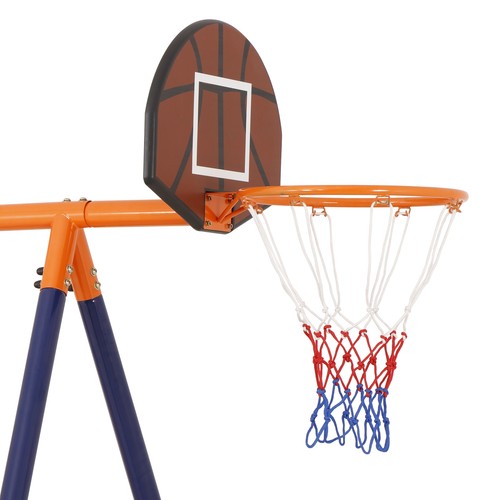 6-in-1 Kids Swing Set Backyard Playground Set Metal Swings Set for Kids Outdoor