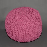 Sitzpuff Sitzpouf Sitzkissen Strickhocker Bodenkissen Ball Groß Ø50cm Rosa