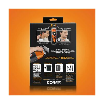 Conair 2-in-1 Clipper Trimmer/The Chopper Complete Grooming System Stainless