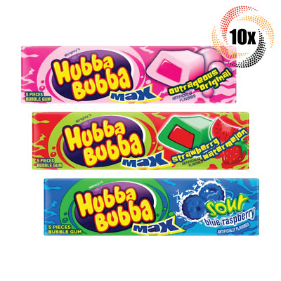 10x Packs Wrigley's Hubba Bubba Variety Bubble Gum ( 5 Piece Packs ) Mix & Match