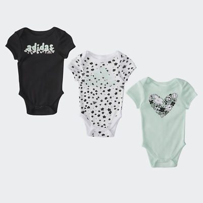 

Боди с короткими рукавами и открытыми плечами adidas, комплект из трех детских вещей