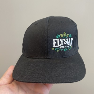 ELYSIAN BREWING Flexfit Hat L/XL Embroidered Black Cap