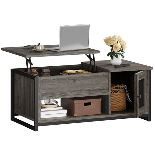 Lift Top Coffee Table With Hidden Compartment Storage and Op