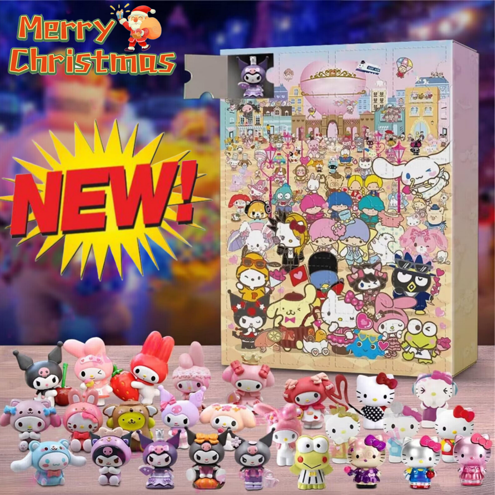 Hello Kitty 2024 Christmas Advent Calendar Kuromi Countdown 24 Days Sanrio Toy