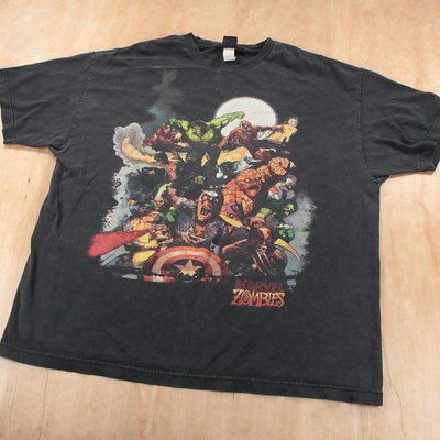 vtg y2k MAD ENGINE Marvel Universe Zombies aop t-shirt 2XL faded comic book art