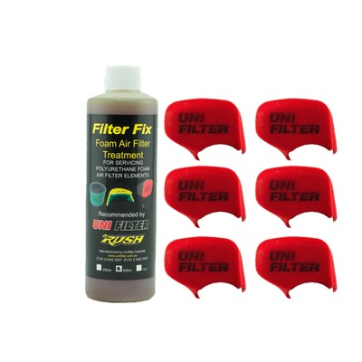 6 x UNIFILTER TJM(LHS Fit) Ram Head Cover Snorkel PreCleaner Filter & Filter Oil