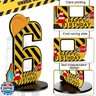 MiniInflat Construction 6th Birthday Number Sign Centerpiece Truck 6th Sign Construction Birthday Party Supplies Wooden Excavator Hat 6 Years Old Number for Boys Anniversary