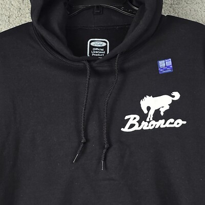 FORD BRONCO SWEATER ADULT 2XL XXL BLACK OUTDOOR HOODIE 4X4 OFFROAD WORK MENS NWT