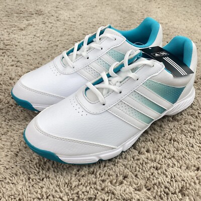 Adidas Women's Tech Response Golf Shoes Size 6 White/Energy Blue Thintech NWOB