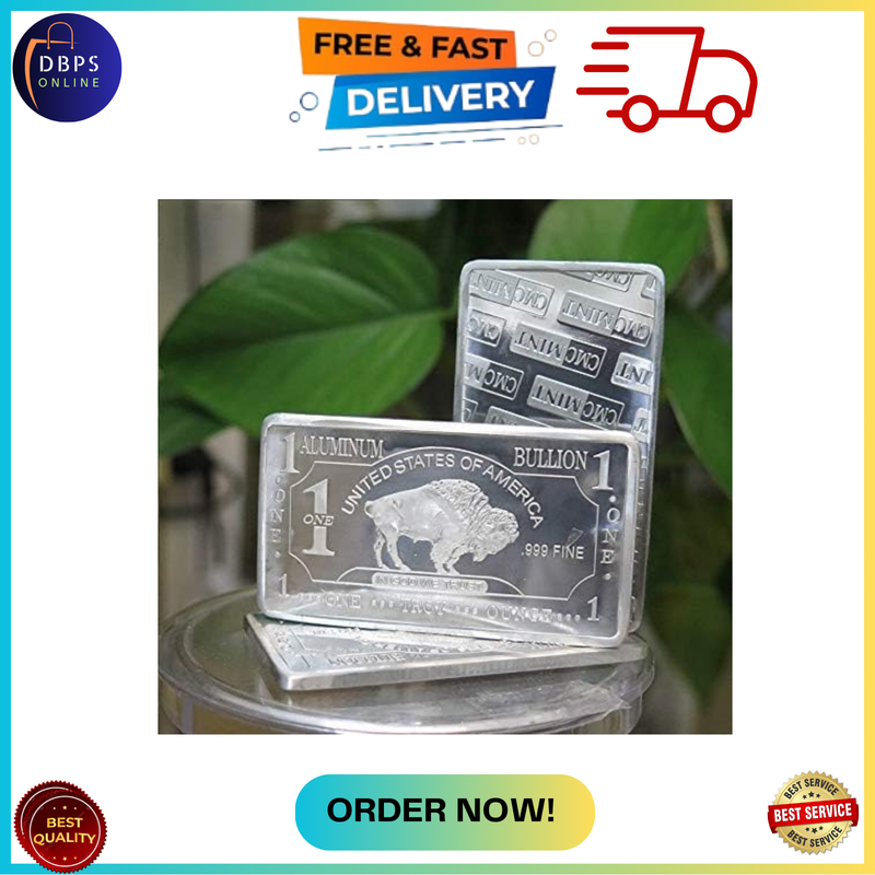 1 oz one troy ounce usa american buffalo .999 fine aluminum bullion bar