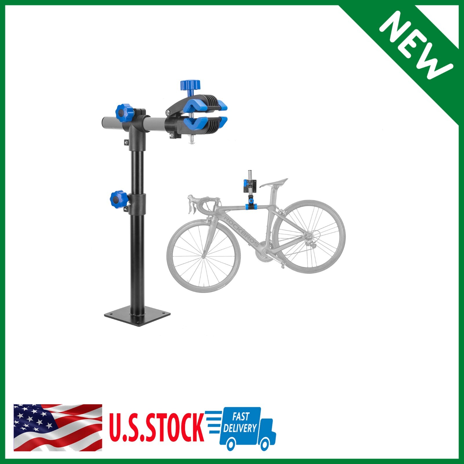 Bike Repair Stand Bench Wall Mount Home Maintenance Clamp Workbench Rack, Black