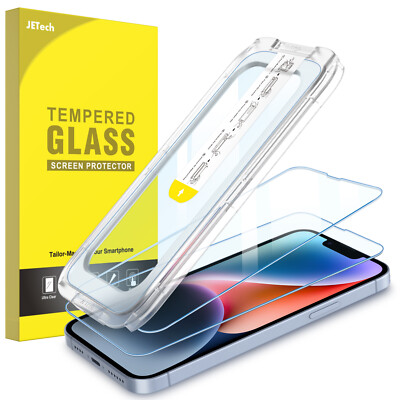 JETech One Touch Install Screen Protector for iPhone 14 Plus 6.7-Inch, 2-Pack